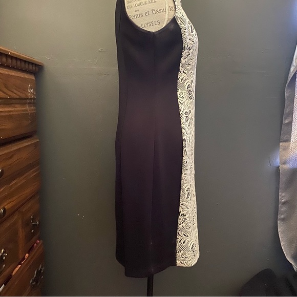 Emma & Michelle sleeveless black sheath dress with lace detail - Picture 8 of 8